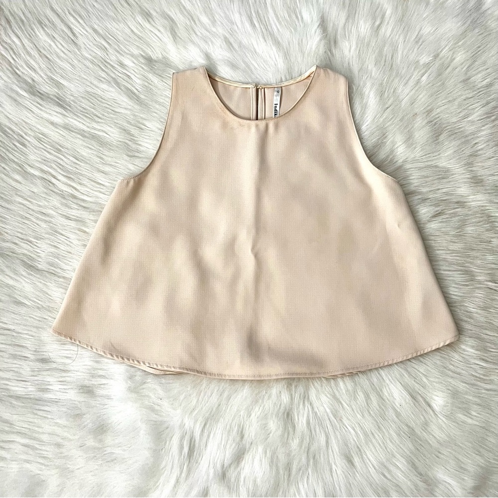 Xenia Boutique Crop Tank Blouse (Beige) - Size 10/M